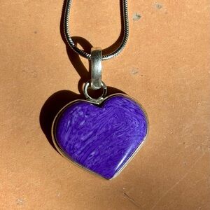 Charoite Pendant Necklace – 925 Sterling Silver
